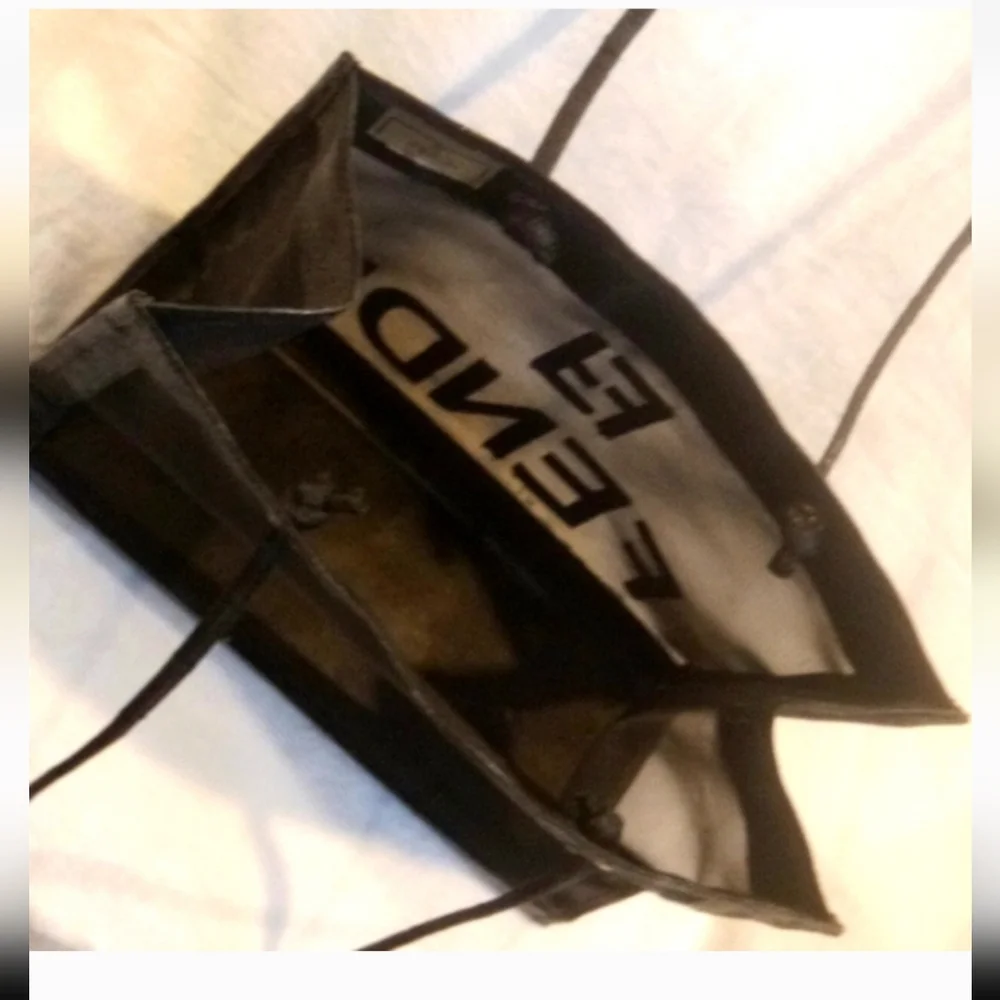 SOLD FENDI AUTHENIC VINTAGE BAG! Made it Italy! Black bag leather & Black mesh! - Picture 2 of 7